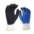 NMSAFETY hand job double coated blue black nitrile water proof anti slip gloves